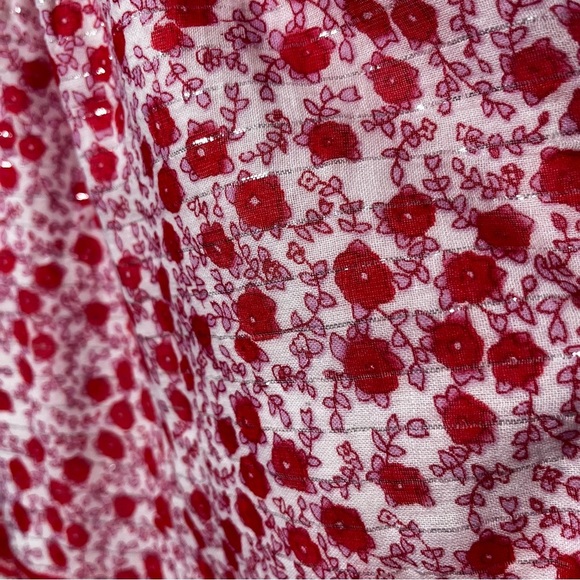 THML Women Mini Dress XS Red Embroidered‎ Boho Keyhole Summer Halter Artsy - Picture 6 of 11